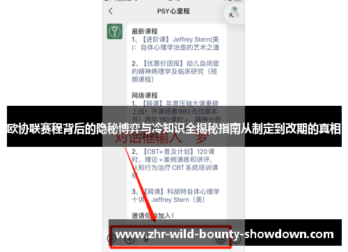 欧协联赛程背后的隐秘博弈与冷知识全揭秘指南从制定到改期的真相
